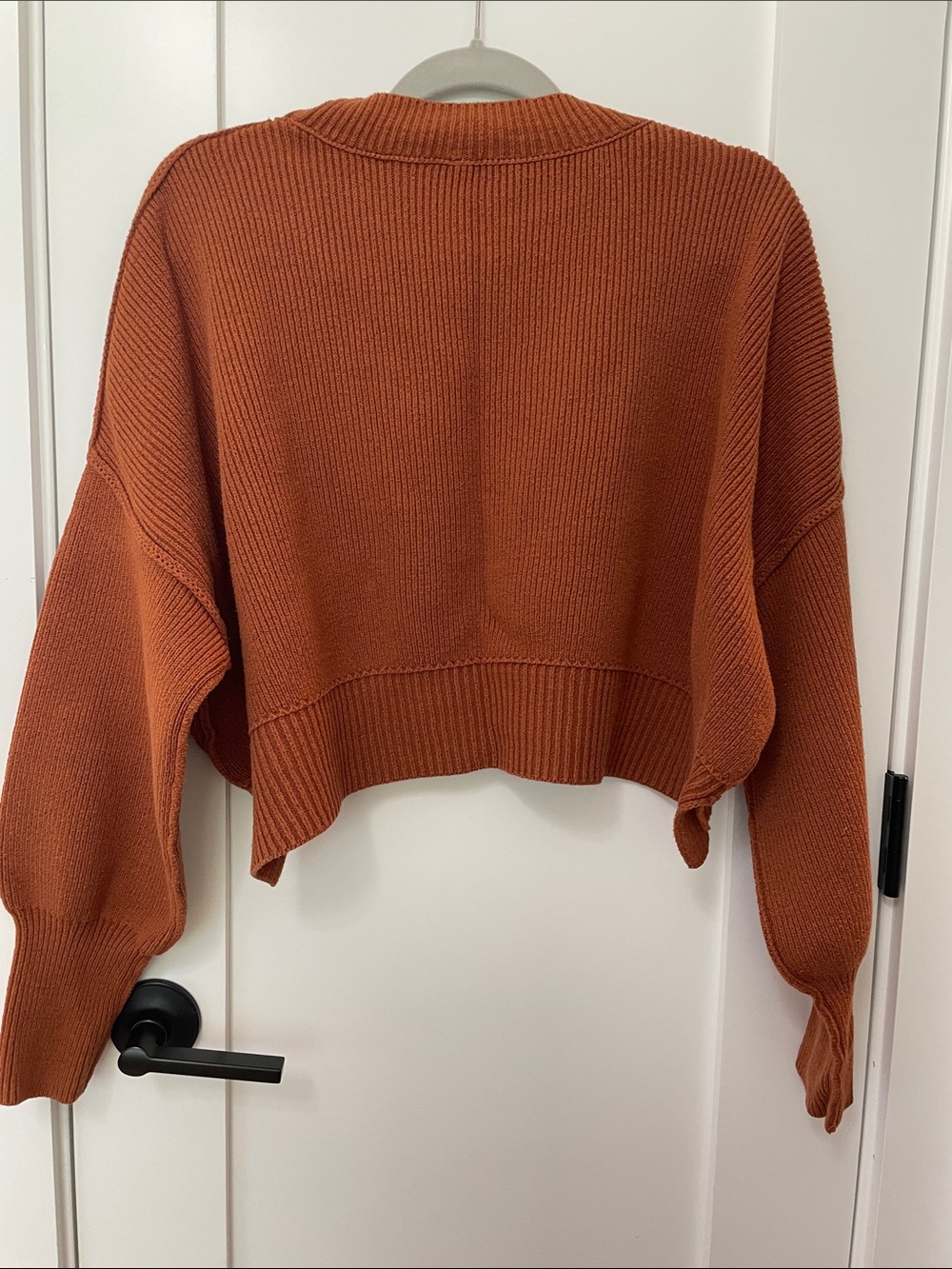 Free People Ribbed Cropped Sweater in Rust - Picture 5 of 8